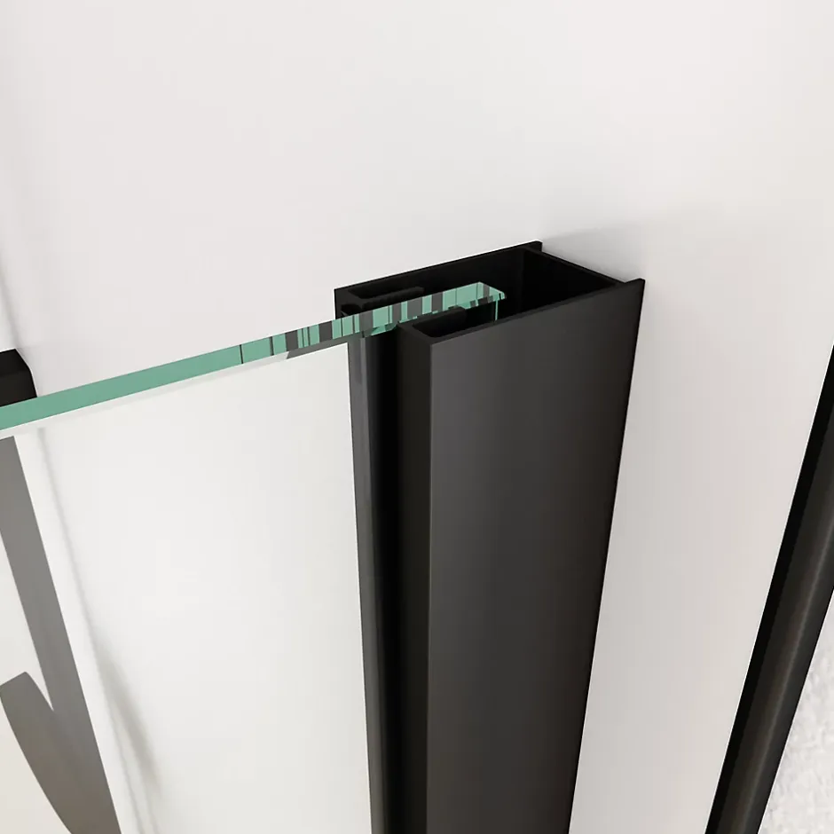 Paroi de douche à l'italienne noir Galedo Jungle sérigraphié 120cm