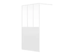 Vente-unique Paroi de douche à l'italienne style atelier - Blanc mat - 120 x 200 cm - URBANIK* Paroi De Douche