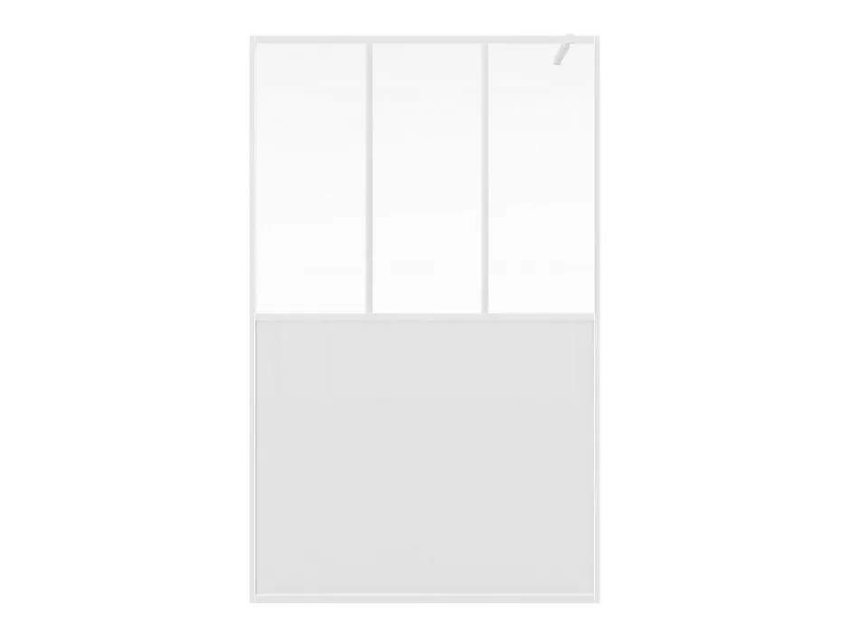 Vente-unique Paroi de douche à l'italienne style atelier - Blanc mat - 120 x 200 cm - URBANIK* Paroi De Douche