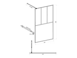 Vente-unique Paroi de douche à l'italienne style atelier - Blanc mat - 120 x 200 cm - URBANIK* Paroi De Douche