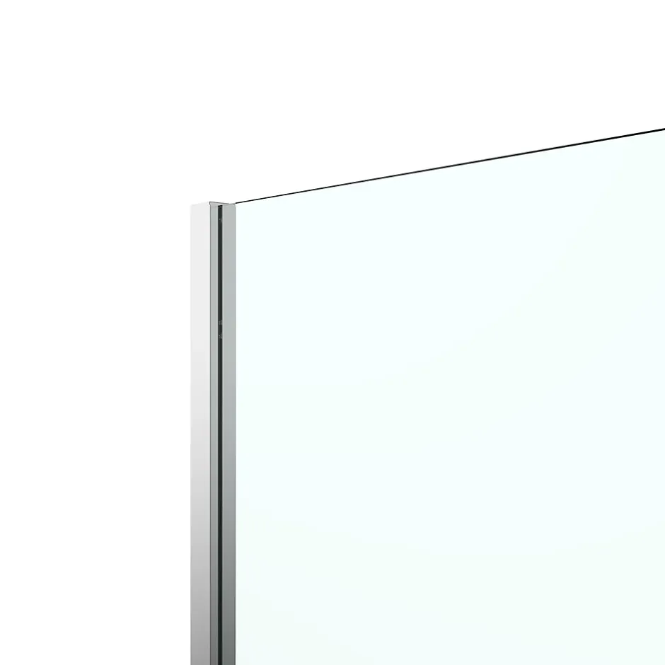Paroi de douche à l'italienne fixe avec volet l.80+45 x H.195 cm, bandes miroir, profilés alu chrome, GoodHome Ledava* Paroi De Douche