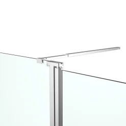 Paroi de douche à l'italienne fixe avec volet l.80+45 x H.195 cm, bandes miroir, profilés alu chrome, GoodHome Ledava* Paroi De Douche