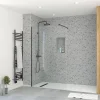 Paroi de douche à l'italienne H.195 x l.120 cm, ép. 5 mm, profilé noir, Galedo Essentiel