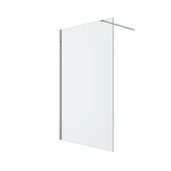 Paroi de douche à l'italienne fixe l.120 x H.195 cm, verre transparent 8mm, profilés alu chrome, GoodHome Ledava* Paroi De Douche