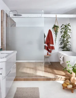 Paroi de douche à l'italienne Cooke & Lewis Onega sérigraphiée 120 cm