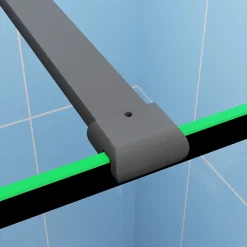 Paroi de douche à l'italienne noir 140x200cm - 8mm verre anticalcaire + Étagère de Douche 140cm + barre de fixation 140cm* Paroi De Douche