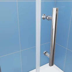Paroi de douche à l'italienne pivotante Chrome, L76xH187cm, 6mm verre anticalcaire, Pose réversible, Conception simple