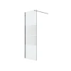 Paroi de douche à l'italienne fixe l.70 x H.195 cm, bandes miroir, profilés alu chrome, GoodHome Ledava* Paroi De Douche