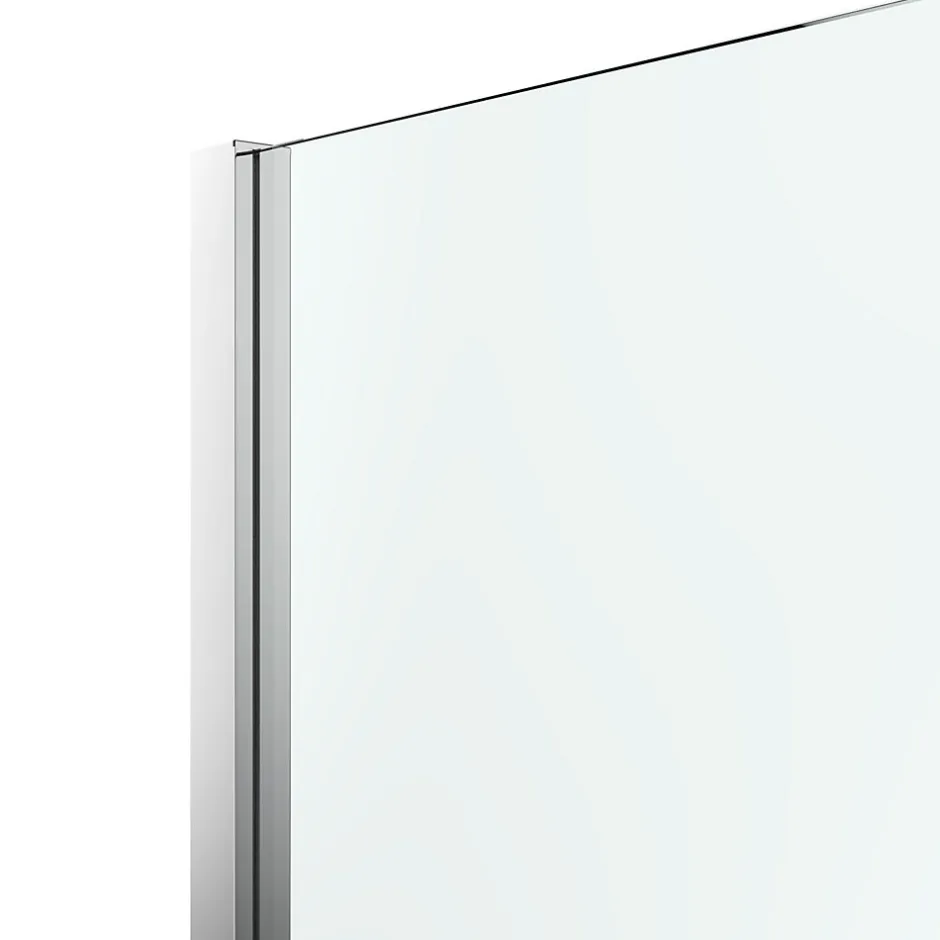 Paroi de douche à l'italienne fixe l.70 x H.195 cm, bandes miroir, profilés alu chrome, GoodHome Ledava* Paroi De Douche