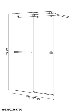Paroi de douche à l'italienne coulissante GoodHome Naya transparent 117,5 - 120 cm