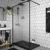 Paroi de douche à l'italienne GoodHome Ezili gaufré profilé noir 120 cm