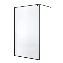 Paroi de douche à l'italienne GoodHome Ezili gaufré profilé noir 120 cm