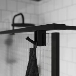 Paroi de douche à l'italienne GoodHome Ezili gaufré profilé noir 120 cm