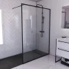 Paroi de douche à l'italienne noir Galedo Dark Edge transparent l.140 x H.200 cm