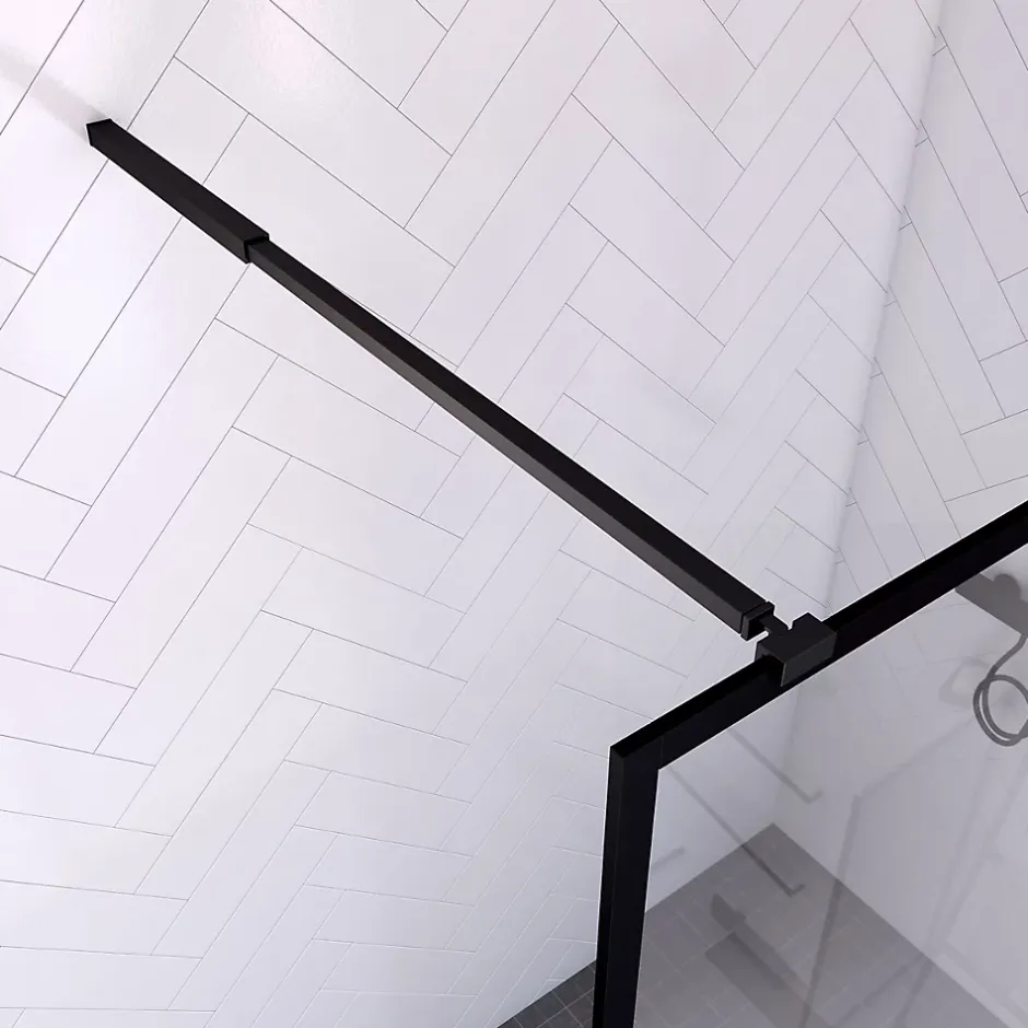 Paroi de douche à l'italienne noir Galedo Dark Edge transparent l.140 x H.200 cm