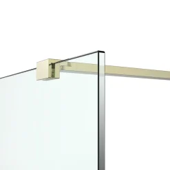 Paroi de douche à l'italienne fixe l.120 x H.195 cm, profilés alu finition doré brossé, GoodHome Ledava* Paroi De Douche