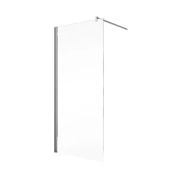 Paroi de douche à l'italienne l.120xH.190cm, Walk In, verre transparent anticalcaire 6mm, profilé chromé, Schulte NewStyle