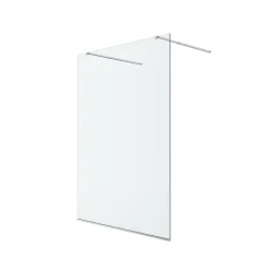 Paroi de douche à l'italienne centrale l.140 x 195 cm, profilés alu finition chrome, GoodHome Ledava* Paroi De Douche