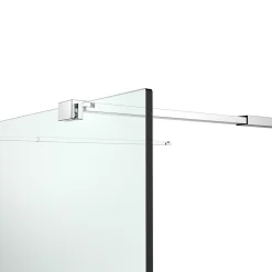 Paroi de douche à l'italienne centrale l.140 x 195 cm, profilés alu finition chrome, GoodHome Ledava* Paroi De Douche