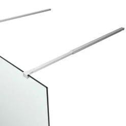 Paroi de douche à l'italienne centrale l.140 x 195 cm, profilés alu finition chrome, GoodHome Ledava* Paroi De Douche