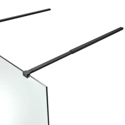 Paroi de douche à l'italienne centrale l.120 x 195 cm, profilés alu noir mat, GoodHome Ledava