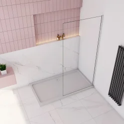 paroi de douche à l'italienne fixe 130x200cm,style atelier,Profilé en aluminium chromé,en 8mm verre anticalcaire,sans receveur* Paroi De Douche