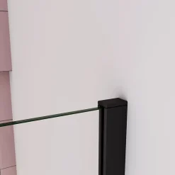 paroi de douche à l'italienne fixe 90x200cm,style atelier,Profilé en aluminium noir mat,en 8mm verre anticalcaire,sans receveur* Paroi De Douche