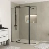 Paroi de douche à l'italienne et volet noir Galedo Dark Edge transparent 120+40cm* Paroi De Douche