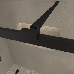 Paroi de douche à l'italienne et volet noir Galedo Dark Edge transparent 120+40cm* Paroi De Douche