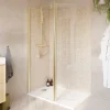 Paroi de douche à l'italienne + volet pivotant l.80+45 x 195 cm, profilés alu finition doré brossé, GoodHome Ledava* Paroi De Douche