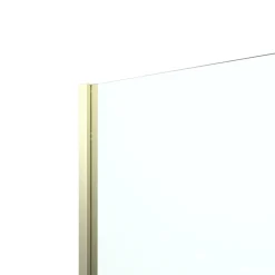 Paroi de douche à l'italienne + volet pivotant l.80+45 x 195 cm, profilés alu finition doré brossé, GoodHome Ledava* Paroi De Douche