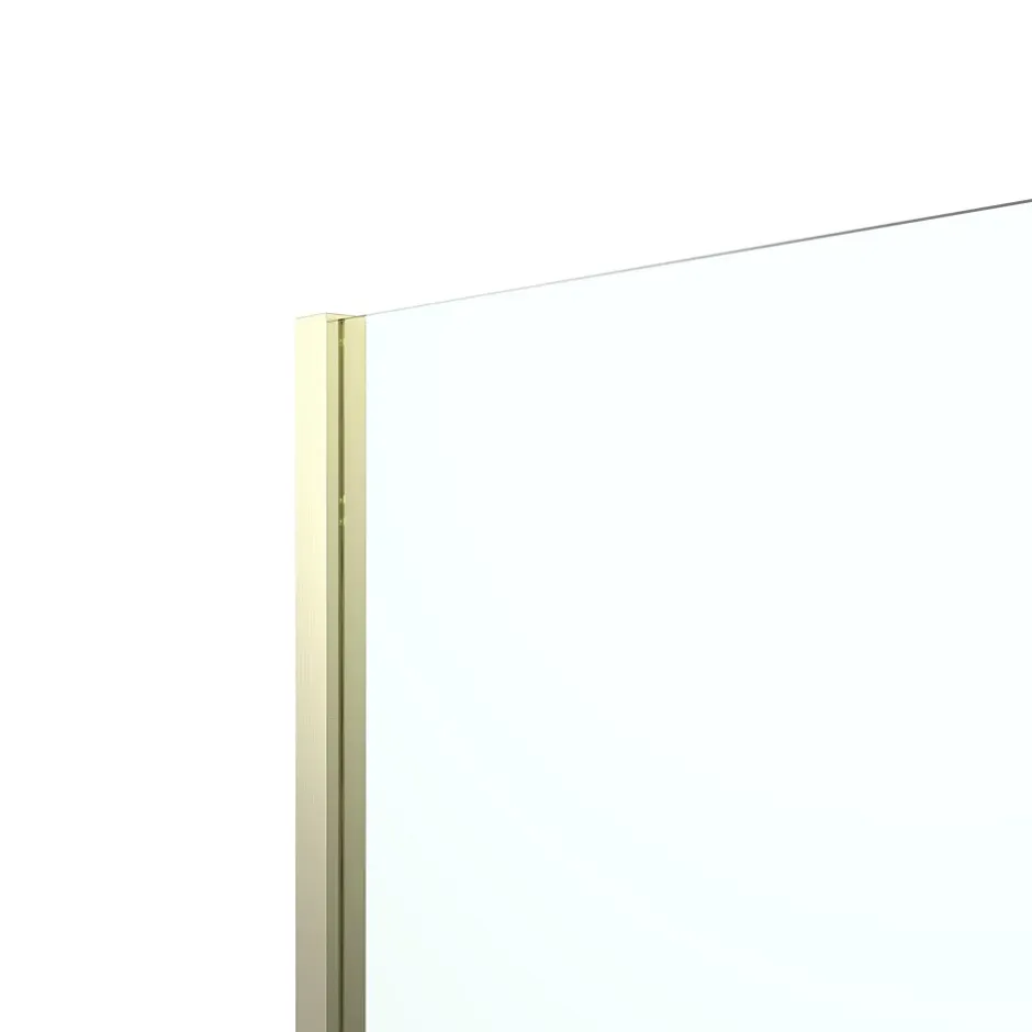 Paroi de douche à l'italienne + volet pivotant l.80+45 x 195 cm, profilés alu finition doré brossé, GoodHome Ledava* Paroi De Douche