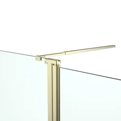 Paroi de douche à l'italienne + volet pivotant l.80+45 x 195 cm, profilés alu finition doré brossé, GoodHome Ledava* Paroi De Douche