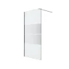 Paroi de douche à l'italienne fixe l.100 x H.195 cm, bandes miroir, profilés alu chrome, GoodHome Ledava* Paroi De Douche