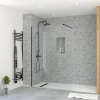 Paroi de douche à l'italienne H.195 x l.140 cm, ép. 5 mm, profilé noir, Galedo Essentiel