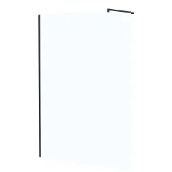 Paroi de douche à l'italienne H.195 x l.140 cm, ép. 5 mm, profilé noir, Galedo Essentiel