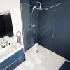 Paroi de douche à l'italienne fixe l.70 x H.195 cm, verre transparent, profilés alu chrome, GoodHome Ledava* Paroi De Douche
