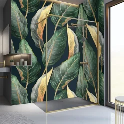 Paroi de douche à l'italienne transparente, profilé doré 100 cm, Schulte Impériale Contoura* Paroi De Douche