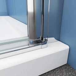Paroi de douche à l'italienne chrome L75 x H195cm style atelier,pivotante et pliante,6mm verre anticalcaire