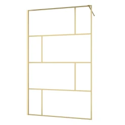 Paroi de douche à l'italienne fixe 120 x 195 cm, doré brossé, Galedo Bricks Gold