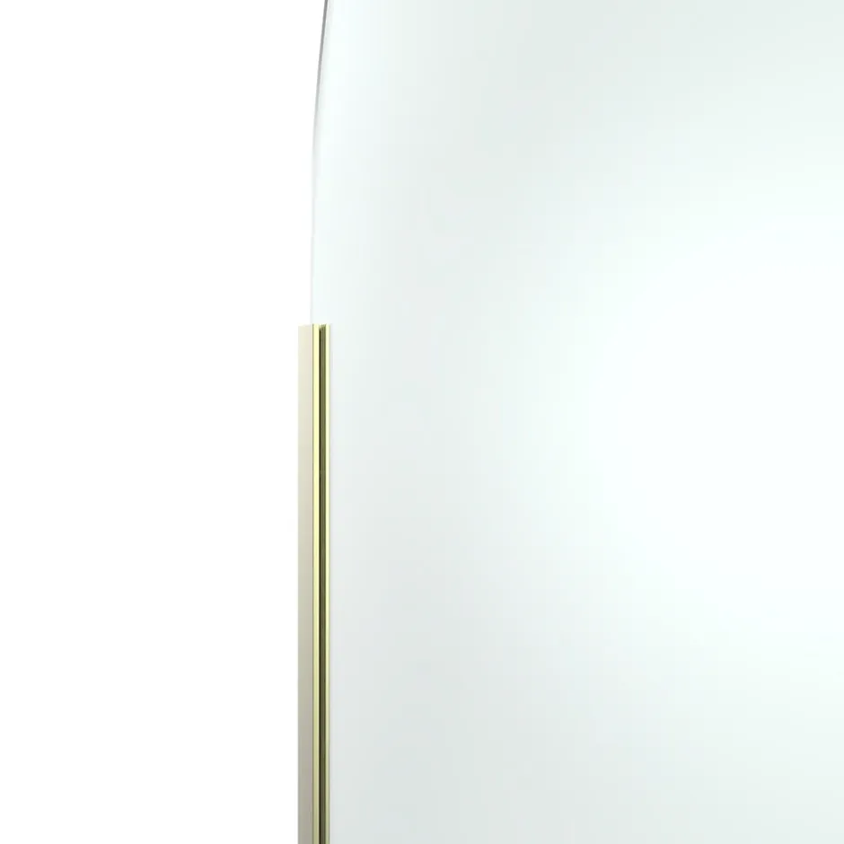 Paroi de douche à l'italienne arrondie l.120 x 198 cm, profilés alu finition doré brossé, GoodHome Ledava* Paroi De Douche