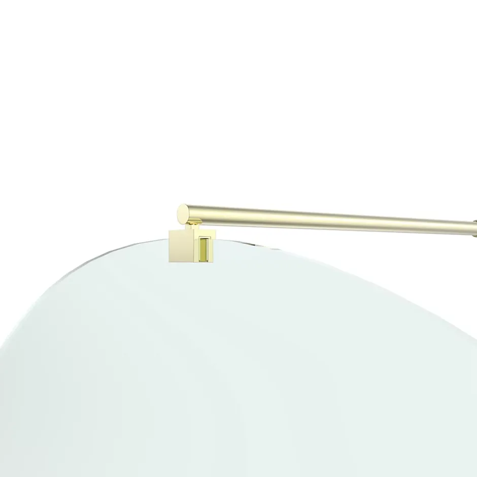 Paroi de douche à l'italienne arrondie l.120 x 198 cm, profilés alu finition doré brossé, GoodHome Ledava* Paroi De Douche