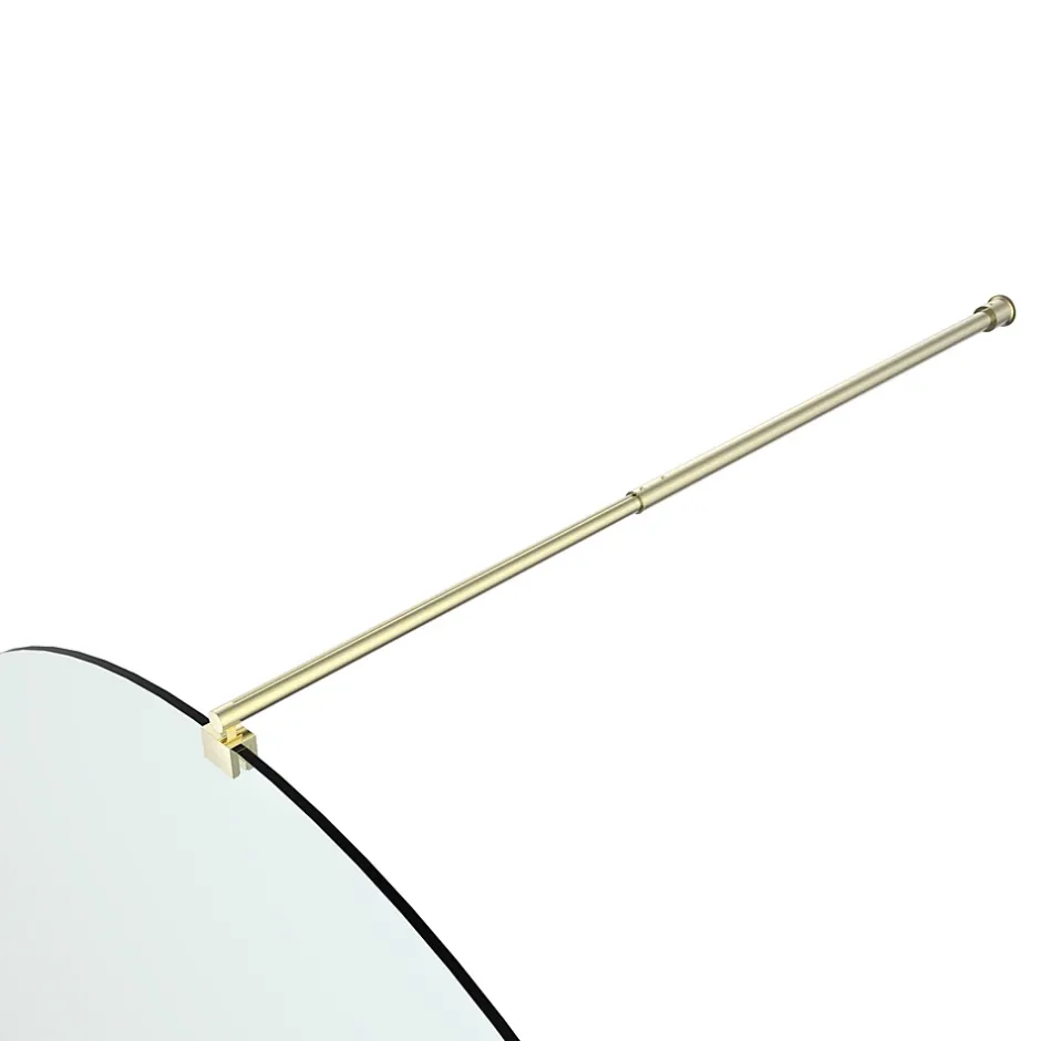 Paroi de douche à l'italienne arrondie l.120 x 198 cm, profilés alu finition doré brossé, GoodHome Ledava* Paroi De Douche