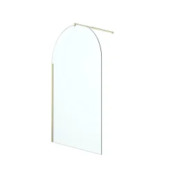 Paroi de douche à l'italienne arrondie l.120 x 198 cm, profilés alu finition doré brossé, GoodHome Ledava* Paroi De Douche