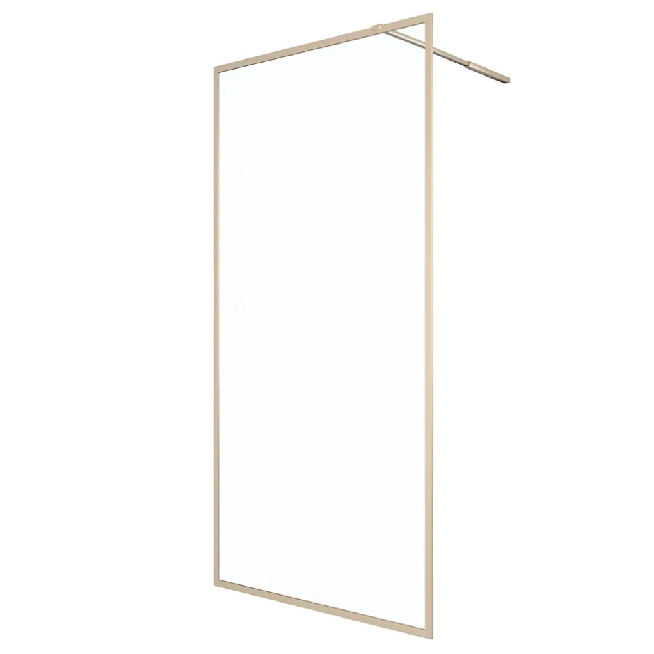 Paroi de douche à l'italienne H.200 x l. 100 cm, ép. 6mm, profilé doré, Galedo Edge* Paroi De Douche
