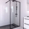 Paroi de douche à l'italienne noir Galedo Dark Edge transparent 90cm