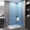 Paroi de douche à l'italienne Chrome 140x200cm - 8mm verre anticalcaire + + Étagère de Douche 140cm en alu* Paroi De Douche