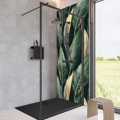 Paroi de douche à l'italienne transparente, profilé noir mat 90 cm, Schulte Impériale Contoura