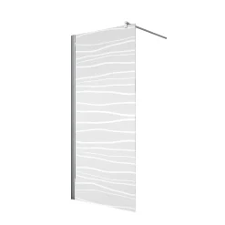 Paroi de douche à l'italienne l.90xH.190cm, Walk In, verre transparent anticalcaire 5-6mm, décor Mistral, Schulte NewStyle