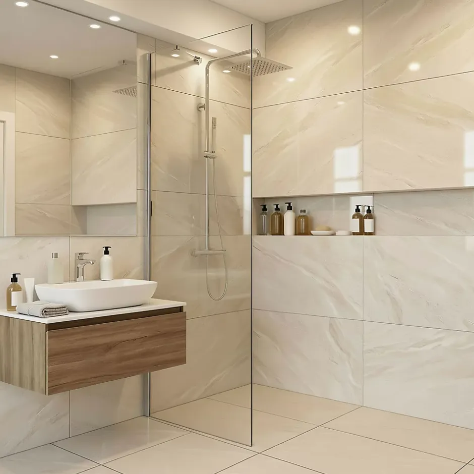 Paroi de douche à l'italienne Cooke & Lewis Zilia transparent 80 cm* Paroi De Douche